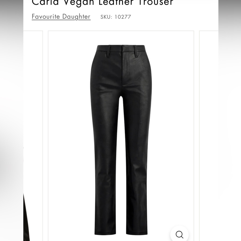 BNWT favorite daughter Carla vegan leather trouser black sz 31
